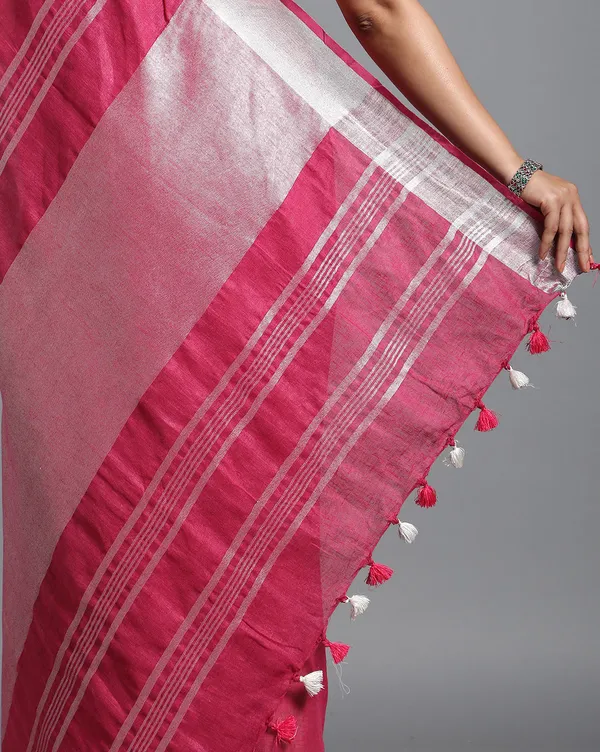 Masterful_Handwoven_Pure_Linen_Pink_Saree