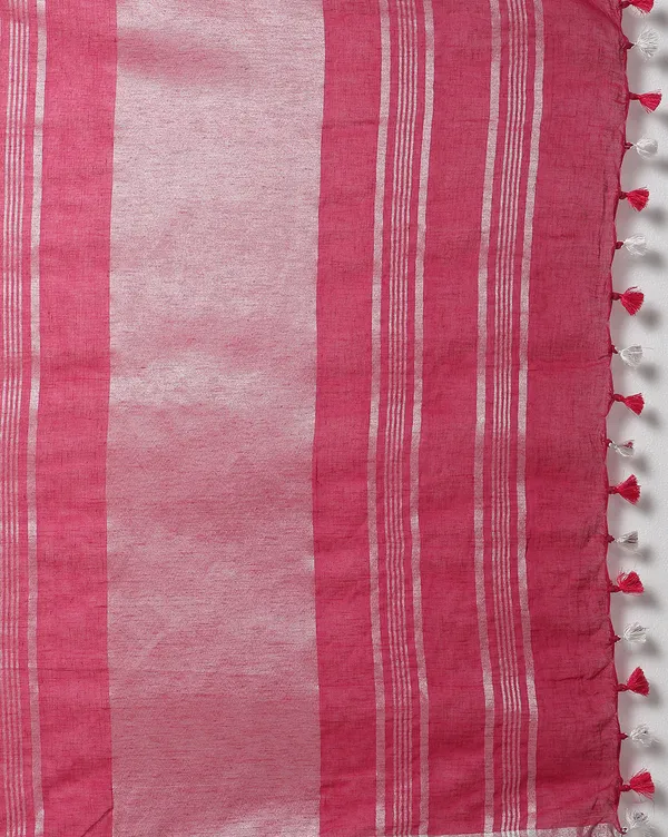 Masterful_Handwoven_Pure_Linen_Pink_Saree