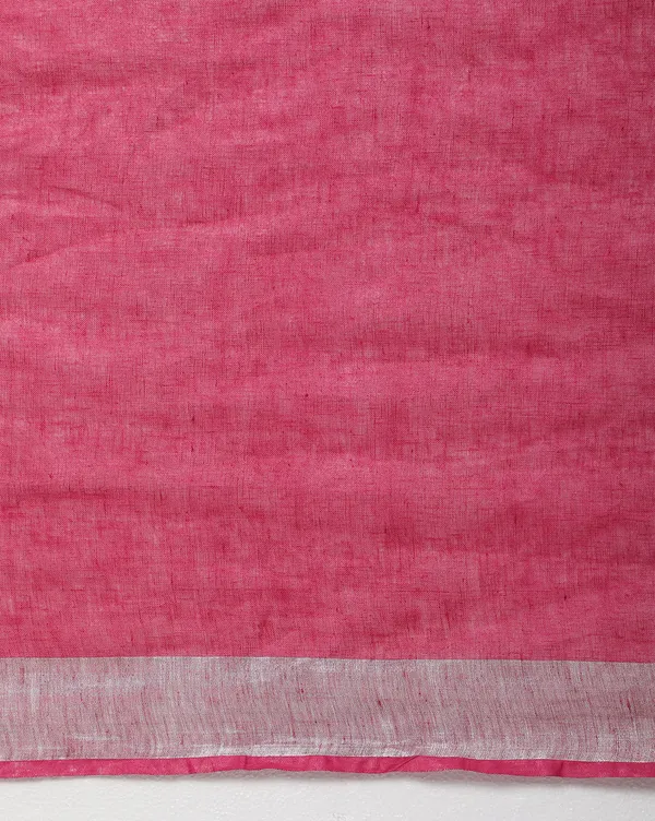 Masterful_Handwoven_Pure_Linen_Pink_Saree