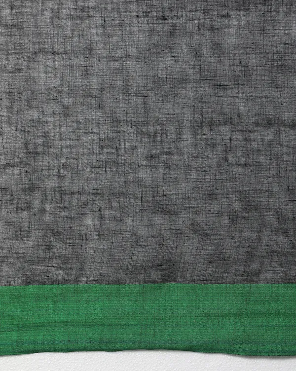 Whimsical_Handwoven_Pure_Linen_Black_Saree