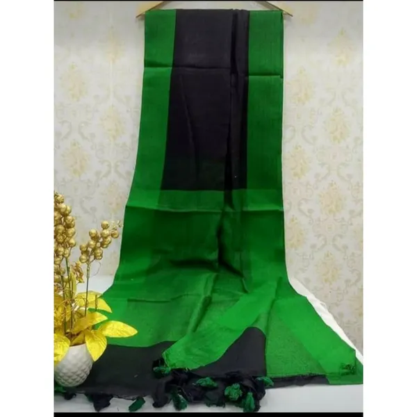 Whimsical_Handwoven_Pure_Linen_Black_Saree