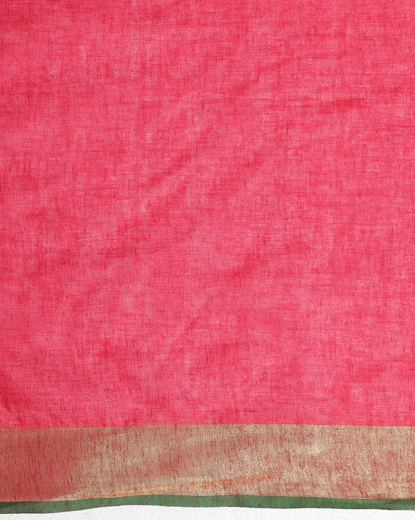 Enigmatic_Handwoven_Pure_Linen_Red_Saree