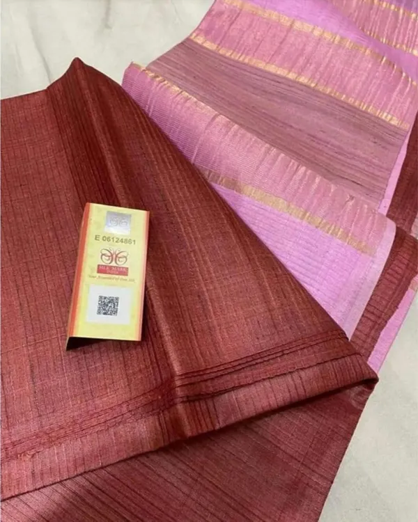 Eri_Silk_Tussar_Striped_Maroon_&_Pink_Saree
