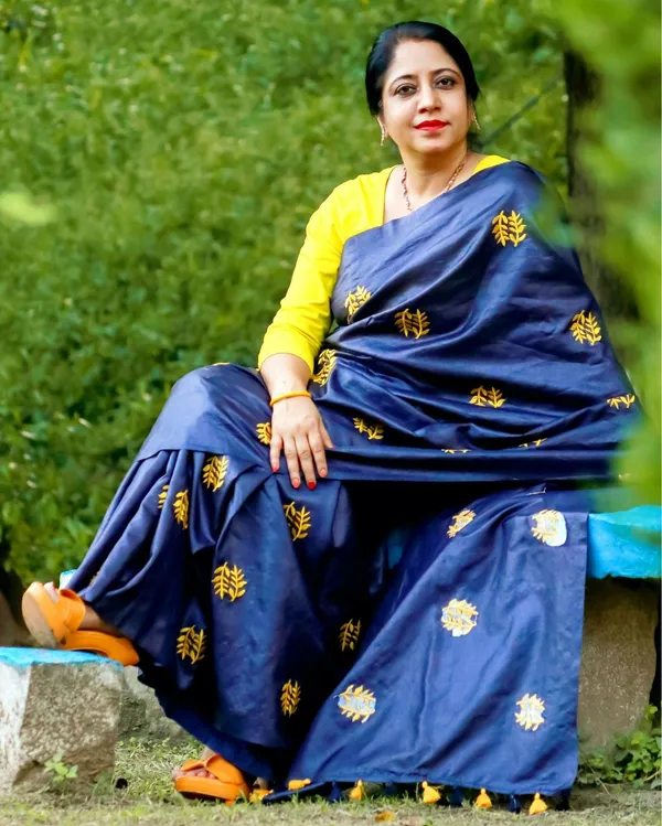 Silkmark_Pure_Tussar_Vivid_Embroidered_Black_Saree