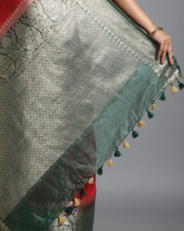Bright_Banarasi_Silk_Linen_Red_Handloom_Saree