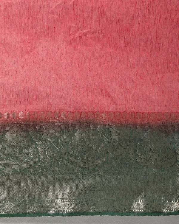 Bright_Banarasi_Silk_Linen_Red_Handloom_Saree