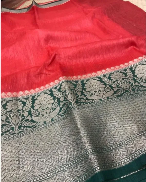 Bright_Banarasi_Silk_Linen_Red_Handloom_Saree