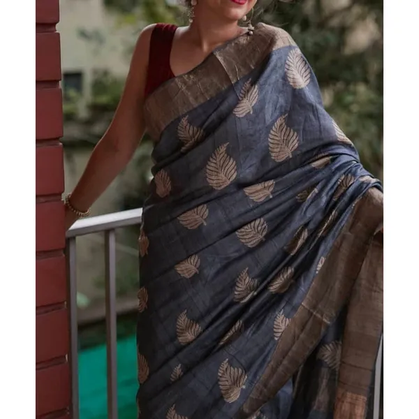 Silkmark_Muga_Tussar_Silk_Embroidered_Gray_Saree