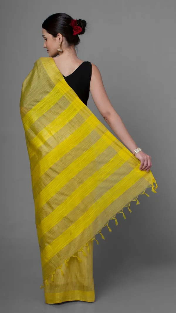 Embroidered_Bansbara_Tussar_Silk_Handloom_Yellow_Saree
