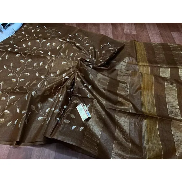 Silkmark_Serene_Eri_Tussar_Silk_Embroidered_Brown_Saree