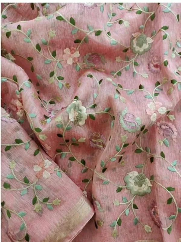 Bright_Silk_Linen_Embroidered_Pink_Saree