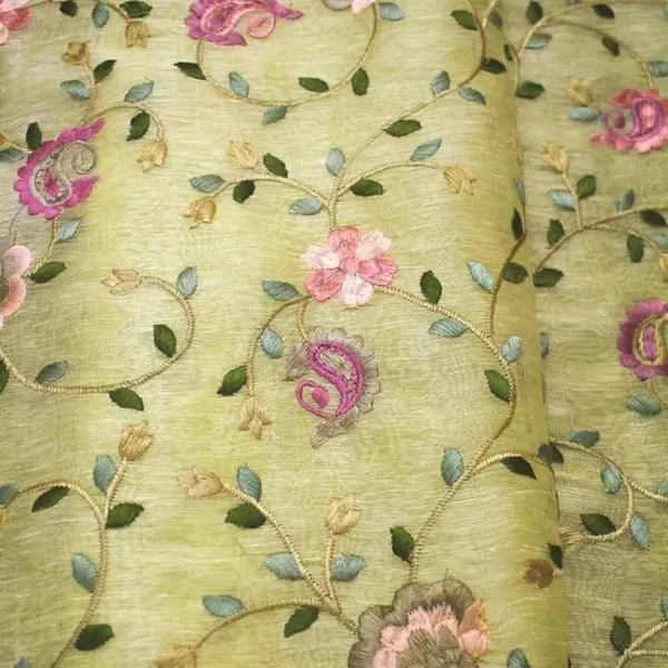 Impressionistic_Silk_Linen_Embroidered_Yellow_Saree