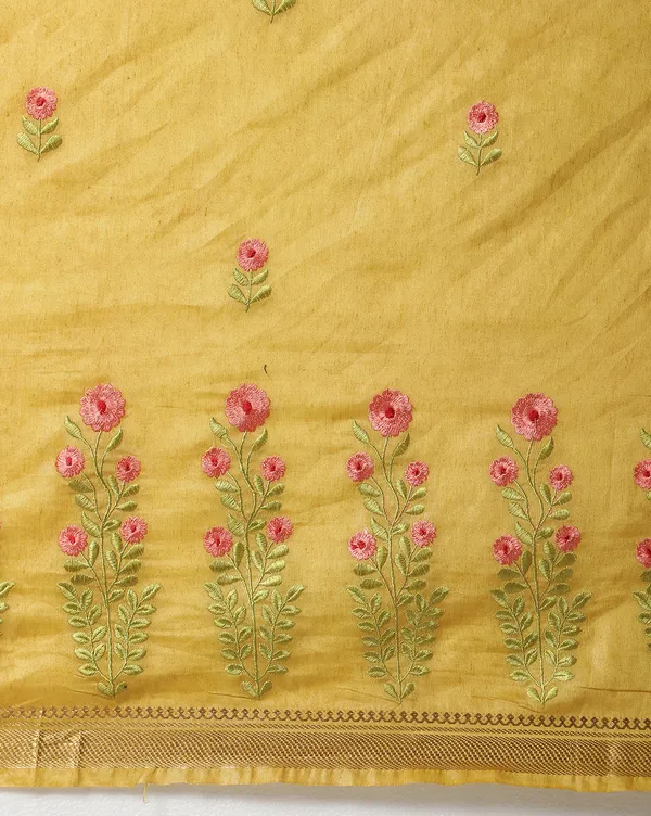 Timeless_Silk_Linen_Embroidered_Mustard_Saree