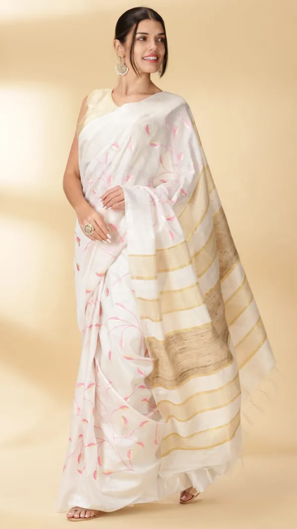 Silkmark_Unique_Eri_Tussar_Silk_Embroidered_White_Saree