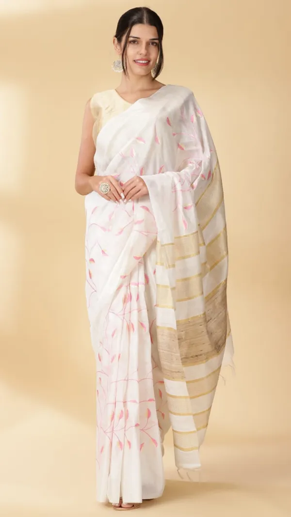 Silkmark_Unique_Eri_Tussar_Silk_Embroidered_White_Saree