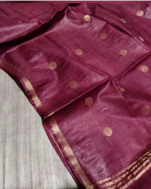 Silkmark_Tussar_Beige_Top_Katan_Silk_Maroon_Dupatta