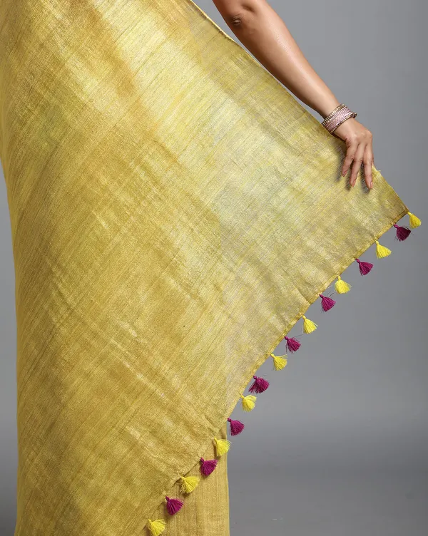 Silkmark_Ghicha_Tussar_Intricate_Yellow_Saree