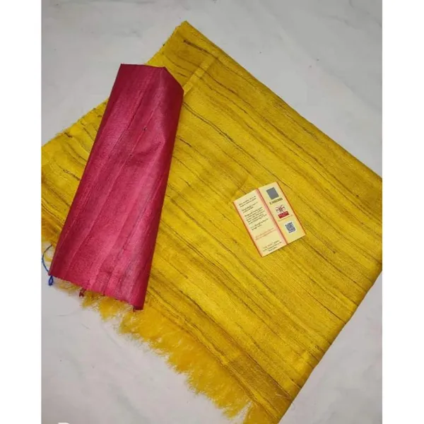 Silkmark_Ghicha_Tussar_Intricate_Yellow_Saree