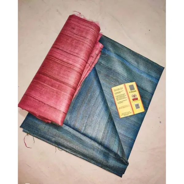 Silkmark_Ghicha_Tussar_Impressive_Blue_Saree