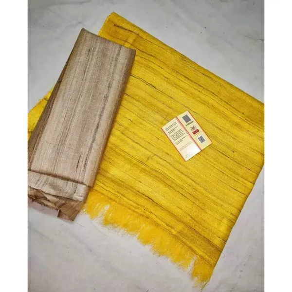 Silkmark_Ghicha_Tussar_Effulgent_Yellow_Saree