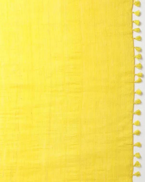 Silkmark_Ghicha_Tussar_Radiating_Yellow_Saree