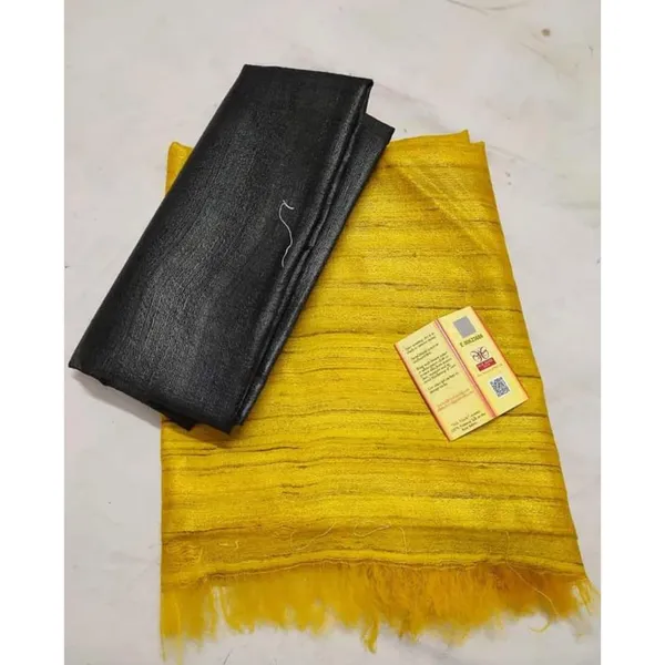 Silkmark_Ghicha_Tussar_Radiating_Yellow_Saree
