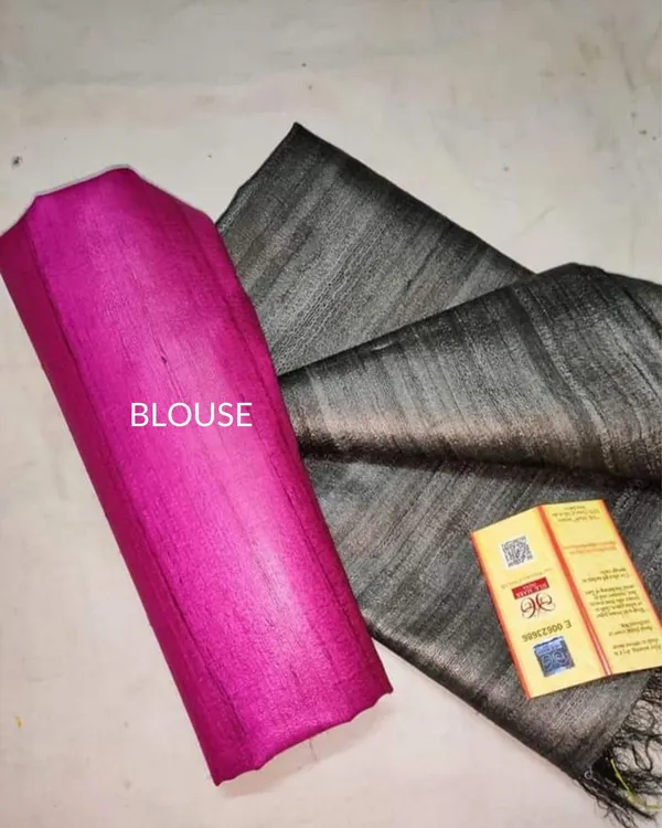 Silkmark_Ghicha_Tussar_Thoughtful_Blue_Saree