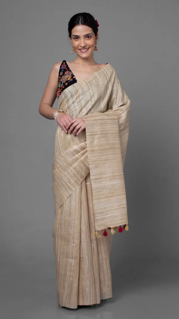 Silkmark_Ghicha_Tussar_Thoughtful_Beige_Saree