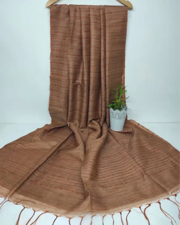Melodic_Bansbara_Tussar_Silk_Handloom_Brown_Saree