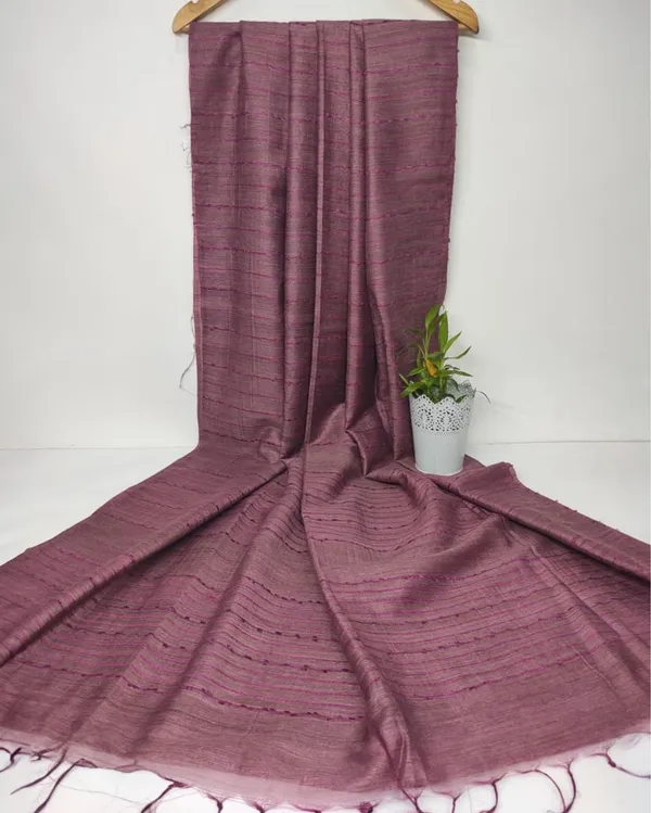 Impressive_Bansbara_Tussar_Silk_Handloom_Purple_Saree
