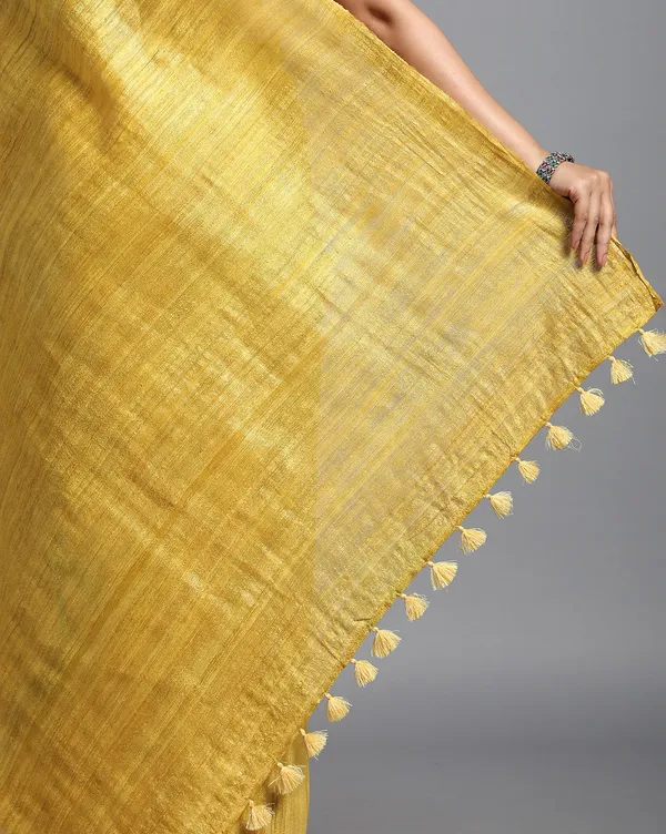 Silkmark_Ghicha_Tussar_Captivating_Mustard_Saree