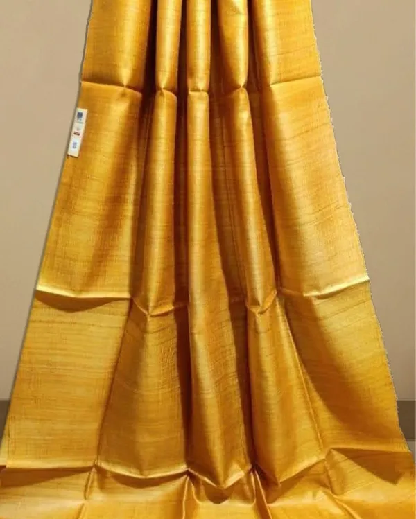 Silkmark_Ghicha_Tussar_Captivating_Mustard_Saree