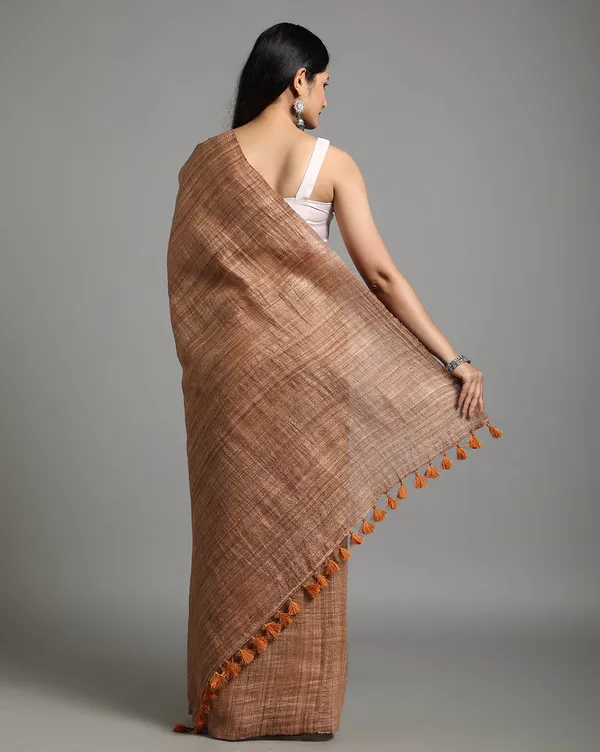 Silkmark_Ghicha_Tussar_Mysterious_Brown_Saree