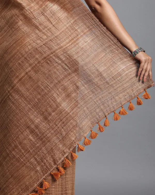 Silkmark_Ghicha_Tussar_Mysterious_Brown_Saree