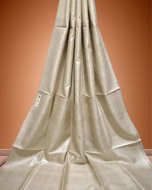 Silkmark_Ghicha_Tussar_Impressionistic_Biege_Saree