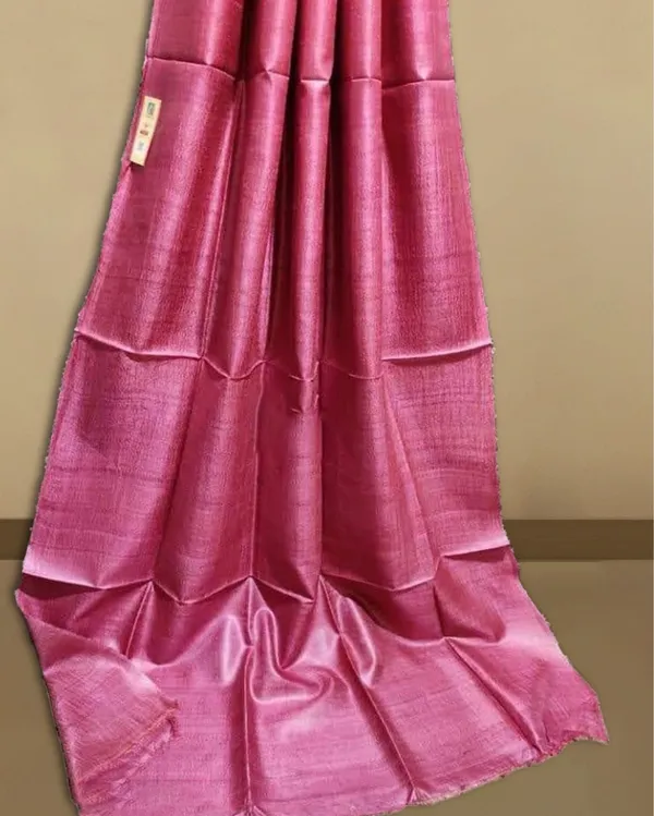 Silkmark_Ghicha_Tussar_Resplendent_Pink_Saree