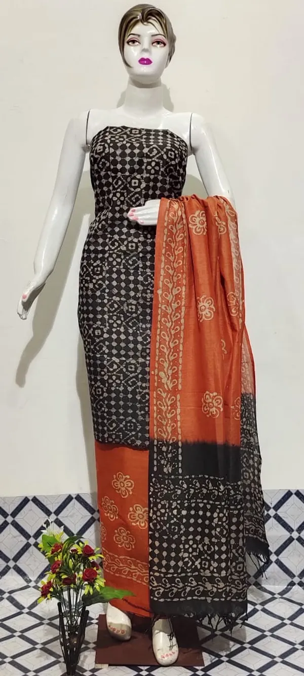 Adorable_Khadi_Cotton_Wax_Batik_Hand_Dyed_Black_Suit