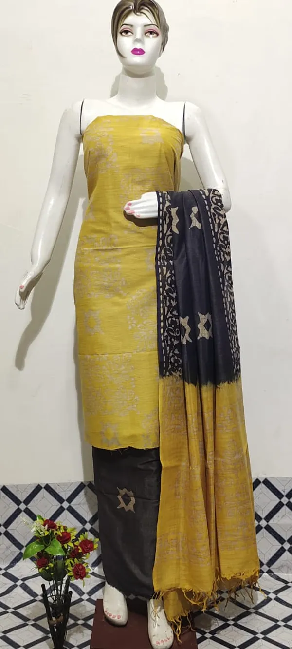 Gorgeous_Khadi_Cotton_Wax_Batik_Hand_Dyed_Yellow_Suit