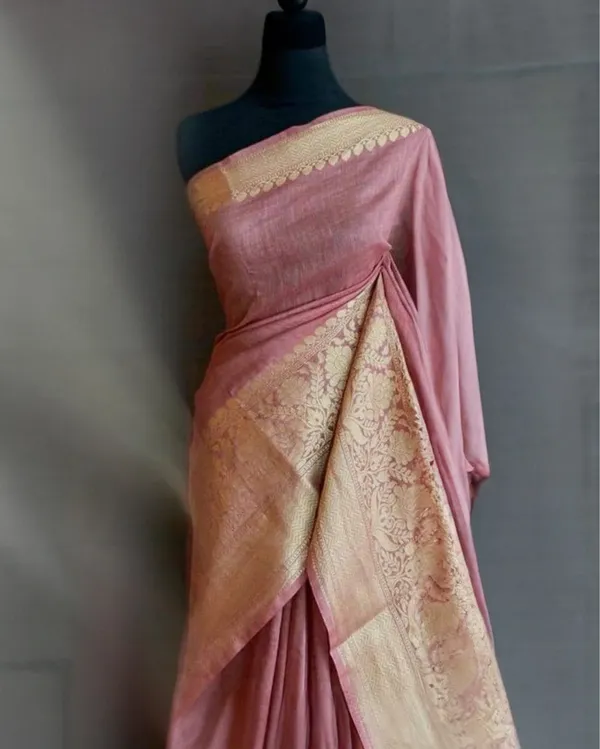 Textured_Banarasi_Silk_Linen_Handloom_Pink_Saree