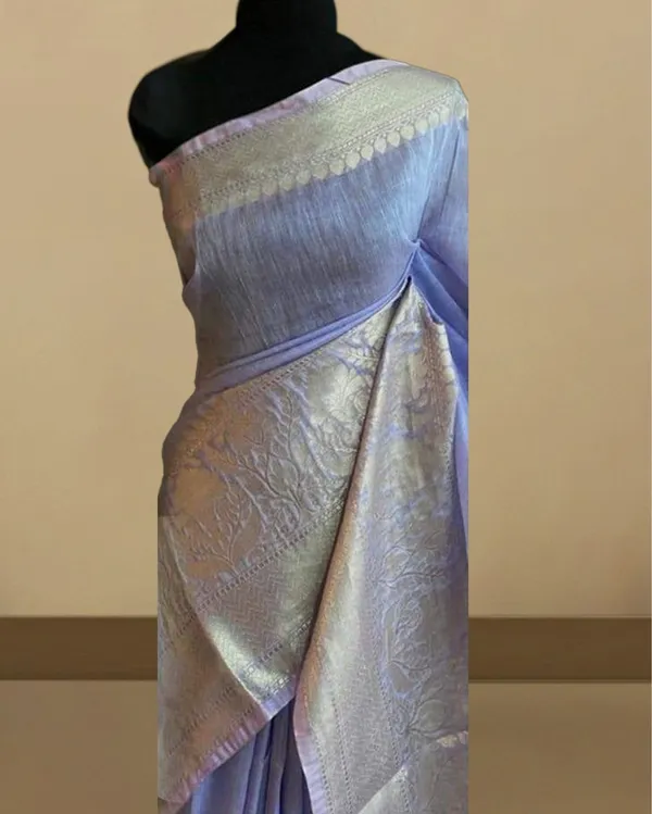 Shining_Banarasi_Silk_Linen_Handloom_Blue_Saree