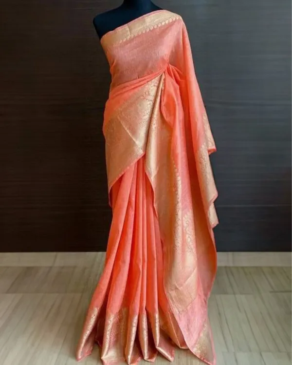 Hypnotic_Banarasi_Silk_Linen_Handloom_Orange_Saree