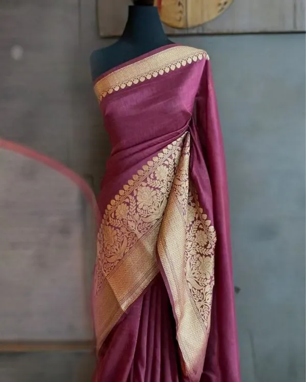Eclipsing_Banarasi_Silk_Linen_Handloom_Purple_Saree
