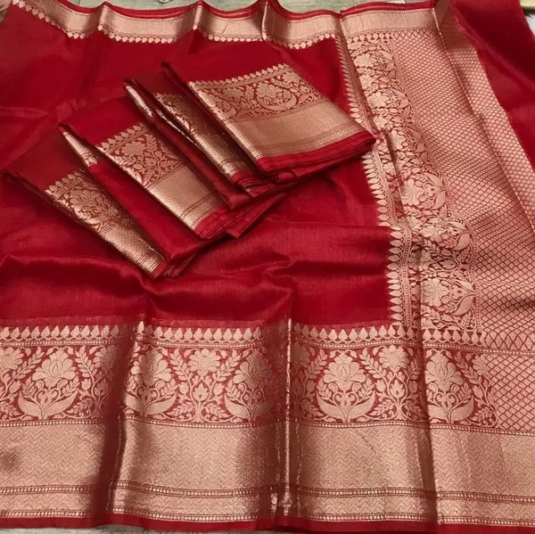 Adorable_Banarasi_Silk_Linen_Handloom_Red_Saree