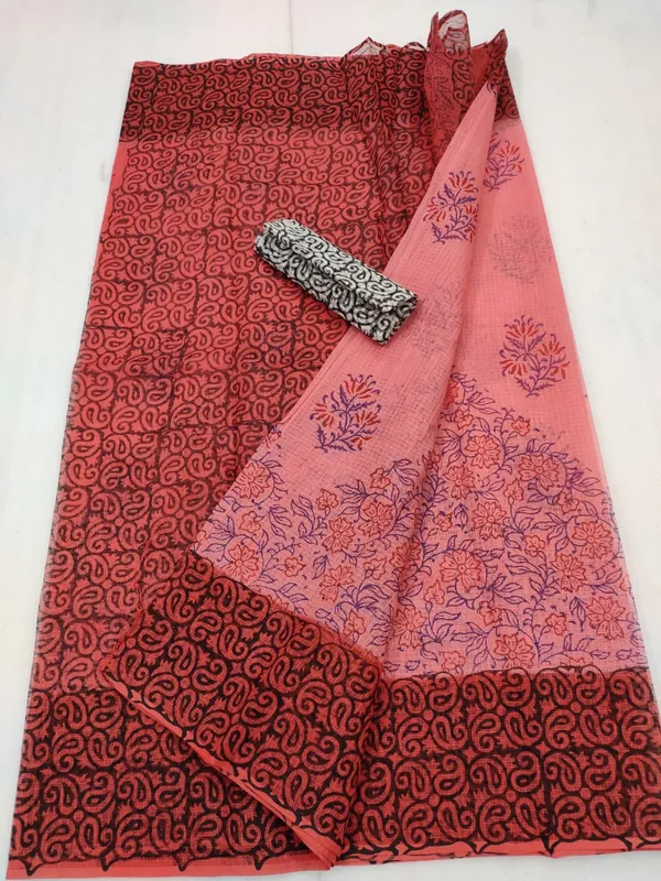 Fiery_Kota_Doria_Blockprinted_Red_Saree