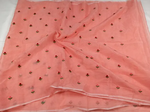Kota_Doria_Pink_Saree_Allover_Embroidery_Handcrafted