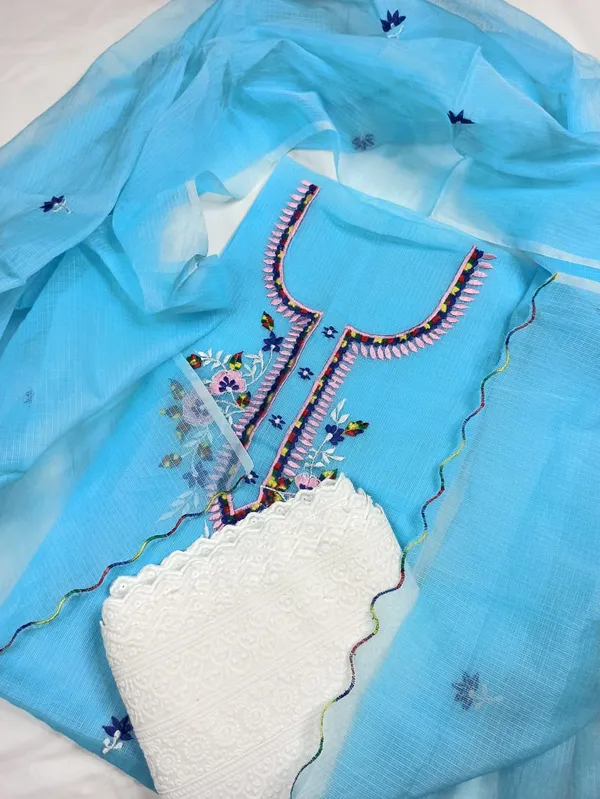 Embroidered_Bold_Kota_Doria_Blue_Suit_(Top+Bottom+Dupatta)