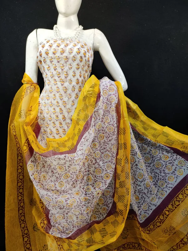 Bold_Kota_Doria_Yellow_Blockprinted_Suit_(Top+Dupatta+Bottom)