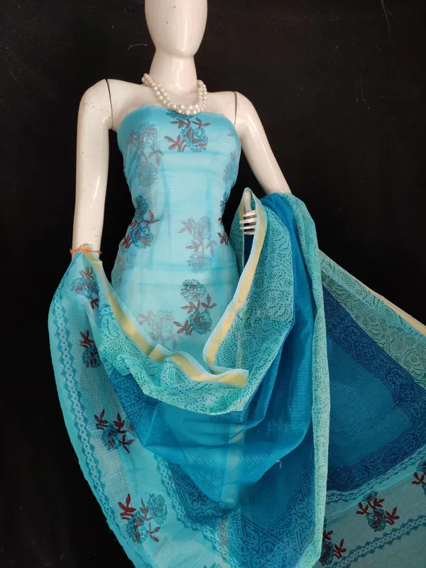 Dynamic_Kota_Doria_Blue_Blockprinted_Suit_(Top+Dupatta+Bottom)