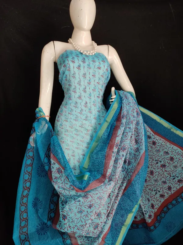 Shining_Kota_Doria_Blue_Blockprinted_Suit_(Top+Dupatta+Bottom)