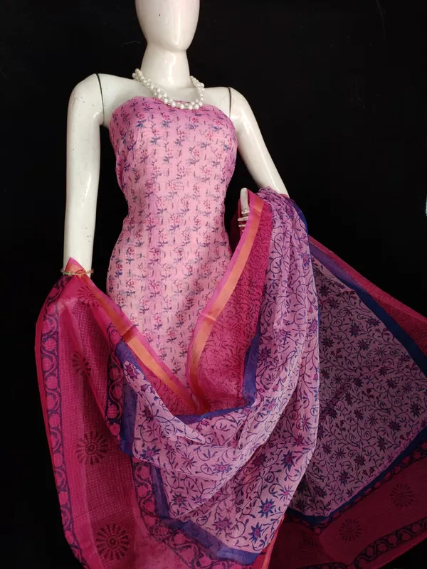 Rosy_Kota_Doria_Pink_Blockprinted_Suit_(Top+Dupatta+Bottom)